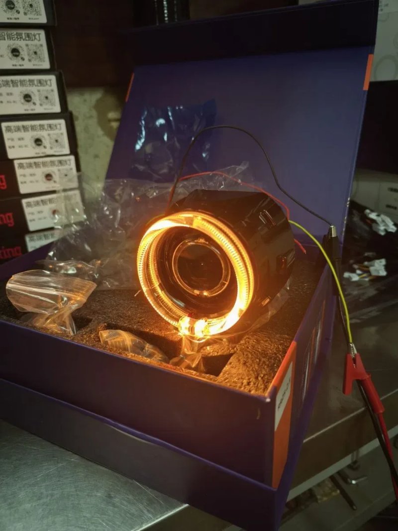 Маски для линз 2.5 и 3 дюйма, ангельские глазки Белый+Желтый RGB Цена комплекта — фото 5