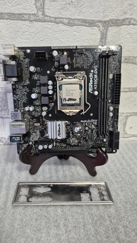 Материнська плата Asrock H310CM-DVS, процесор Intel core i3-8100, s1151v2