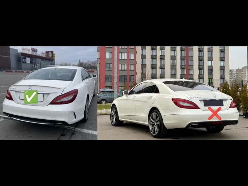 Mercedes CLS C218 2015-2018 р Задній дифузор з насадками Дизайн CLS63 — фото 3
