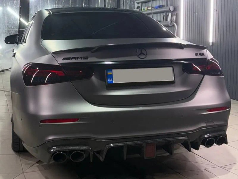 Mercedes E-сlass W213 Задній дифузор (для E63 AMG 2020-2023, Карбон) — фото 8