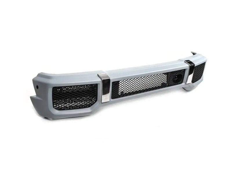 Mercedes G сlass W463 1990-2018 рр. Передній бампер AMG G63/G65 (в зборі) G65 (чорна сітка) — фото 7