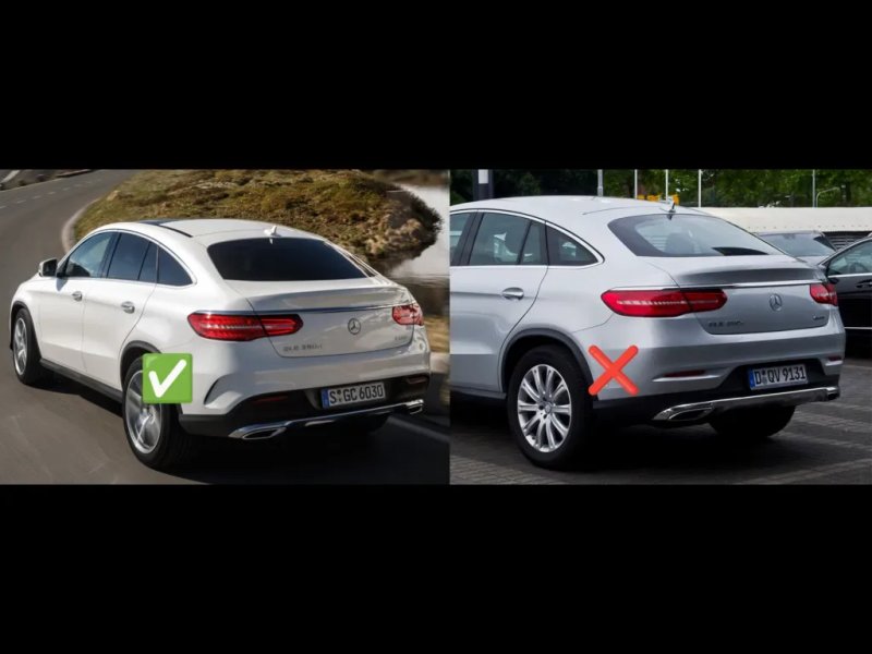 Mercedes GLE coupe C292 2015-2019 Задній дифузор насадки дизайн GLE63 — фото 2