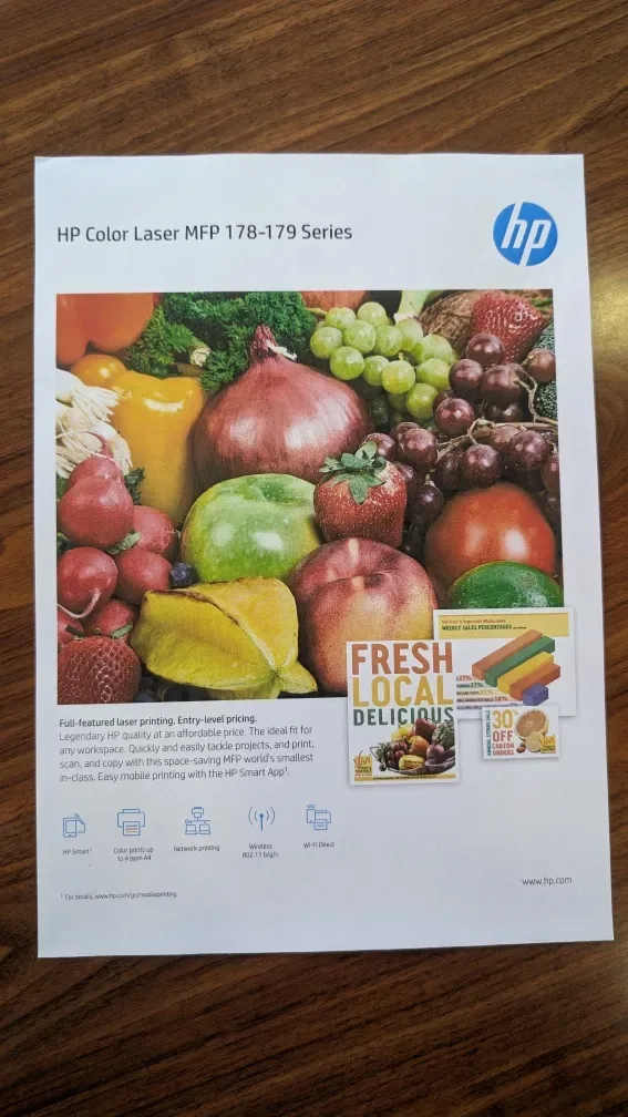 МФУ БФП Кольоровий лазерний  HP Color Laser MFP 179fnw заправлений! Працює без чипів! Wi-Fi — фото 2