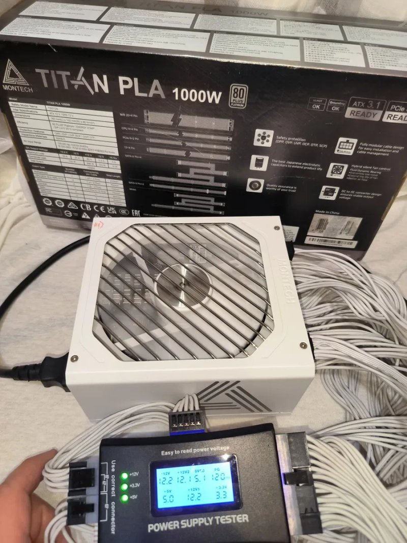 Montech Titan PLA 1000W White (80 Plus Platinum, ATX 3.1, PCIe 5.1) Блок живлення — фото 5