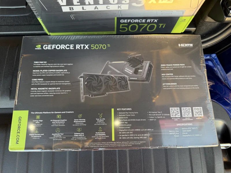 MSI GeForce RTX 5070 Ti 16G VENTUS 3X PZ OC (912-V531-657, G507T-16V3ZC) Нові. Запаковані — фото 3
