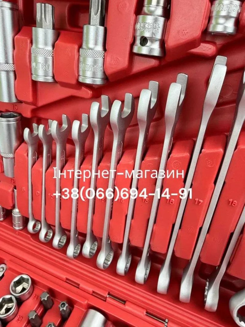 Набір інструментів 222 предмета INTERTOOL набір для ремонту автомобіля  набір ключів набір головок інтертул — фото 5