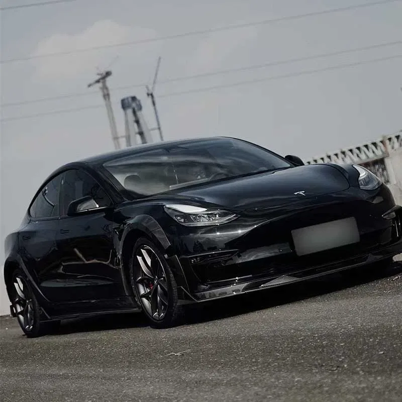 Накладки на пороги для Tesla Model 3 Тесла Модел 3 диффузор спойлер сплиттер сплiтер дифузор — фото 2