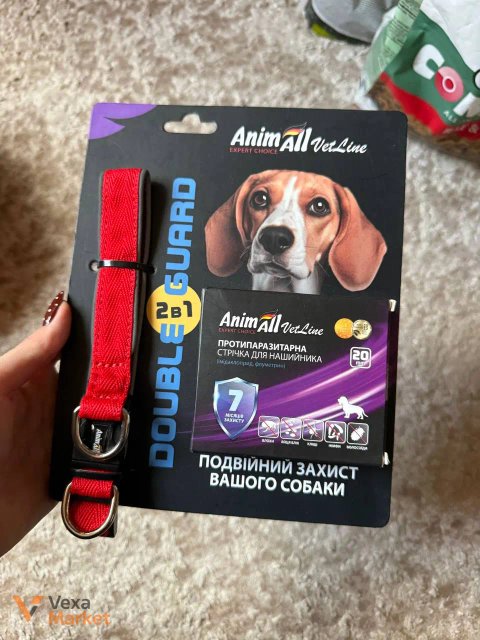 Нашийник від бліх та кліщів AnimAll VetLine DOUBLE GUARD 32-40см