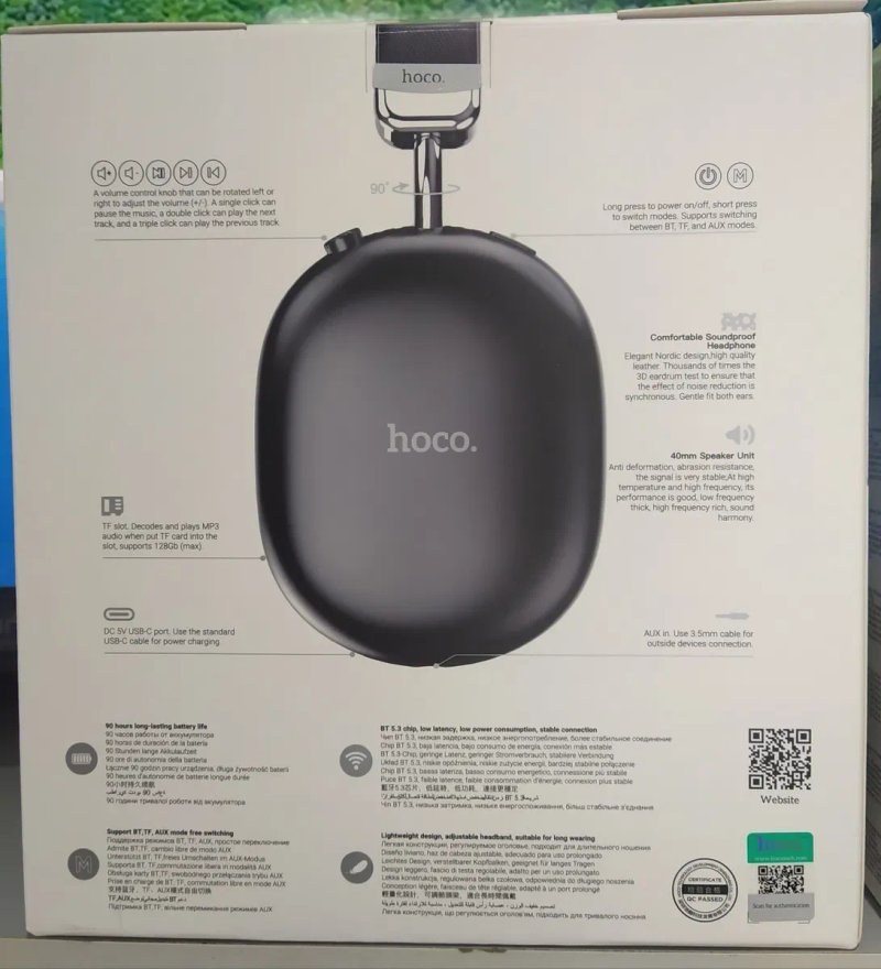 • НАВУШНИКИ Hoco W35 Max 90 год бездротові microSD, Type C — фото 5