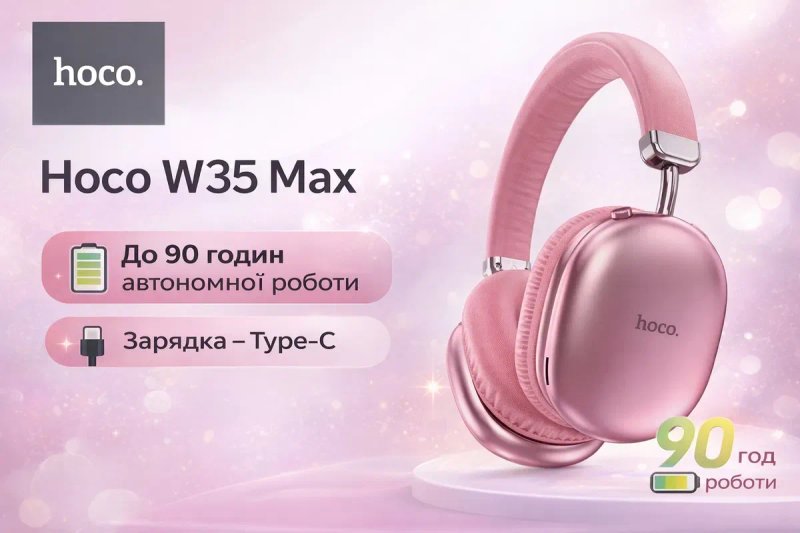 • НАВУШНИКИ Hoco W35 Max 90 год бездротові microSD, Type C — фото 8