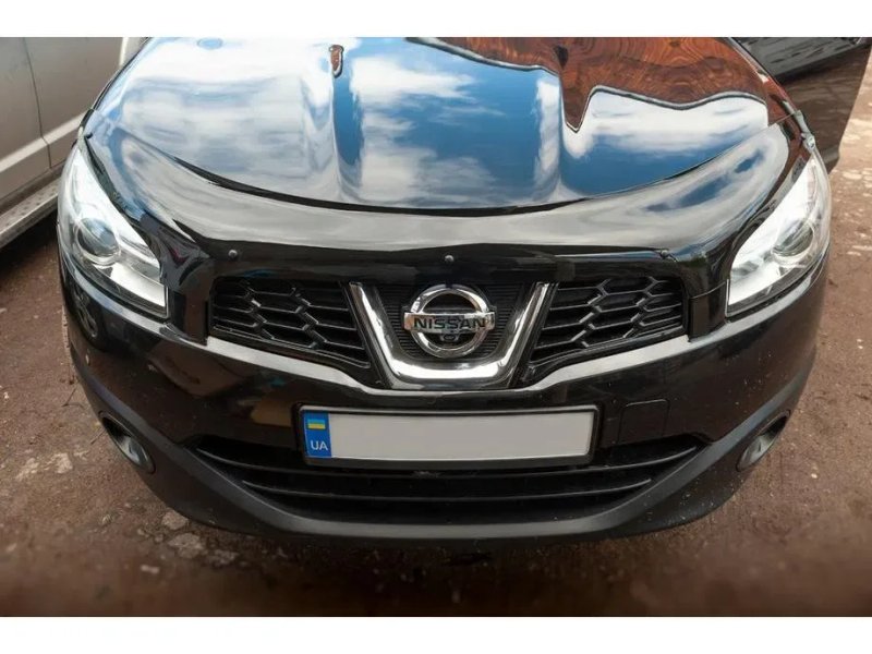 Nissan Qashqai Дефлектор капота (мухобойка) EuroCap — фото 4