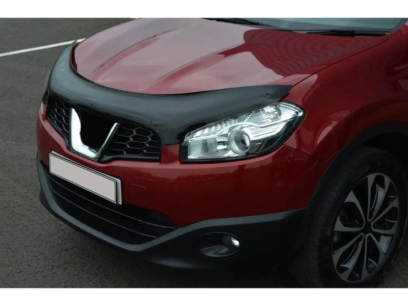 Nissan Qashqai Дефлектор капота (мухобойка) EuroCap — фото 6