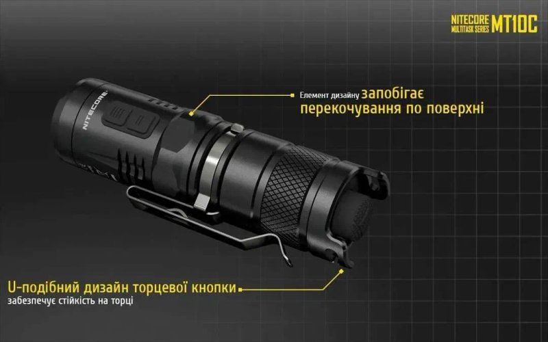Nitecore MT10C Ліхтар Тактичний з Червоним Світлом (920 Люмен 10 Режимів) — фото 6