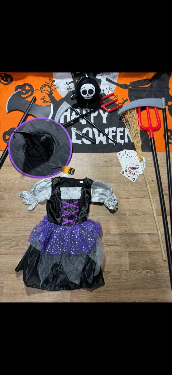Нові карнавальні костюми на хеловін хэллоуин halloween для дівчинки на 5-6 років 7-8 років 9-10 років на зріст 110-116 см 122-128 см 134-140 см — фото 4