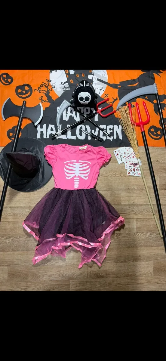 Нові карнавальні костюми на хеловін хэллоуин halloween для дівчинки на 5-6 років 7-8 років 9-10 років на зріст 110-116 см 122-128 см 134-140 см — фото 7