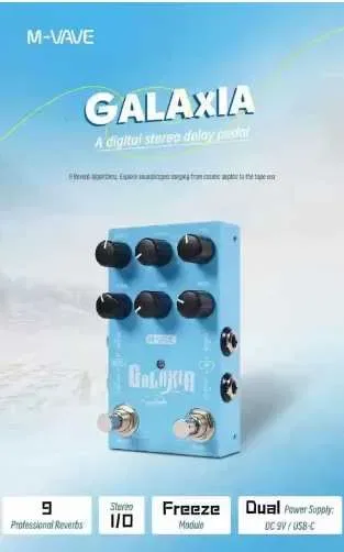 Новинка! Стерео ревербератор M-VAVE GALAXIA на 9 типов: Room, Hall, Plate, Spring, Shimmer, Cloud, Bloom, Swell и Lofi +зарядка от USB Type-C — фото 3