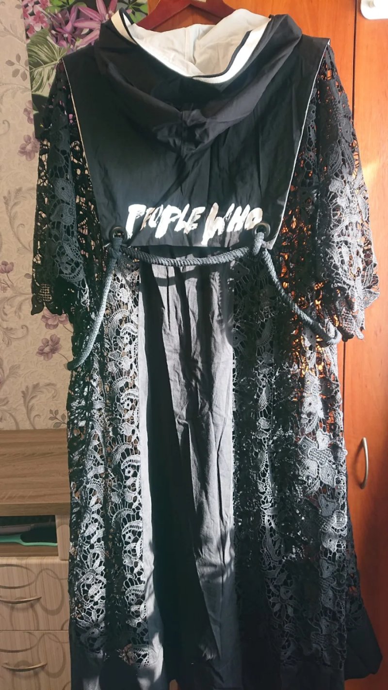 Новий дизайнерський кардиган-накидка DARKWIN | Oversize | Мереживо | Батал — фото 3