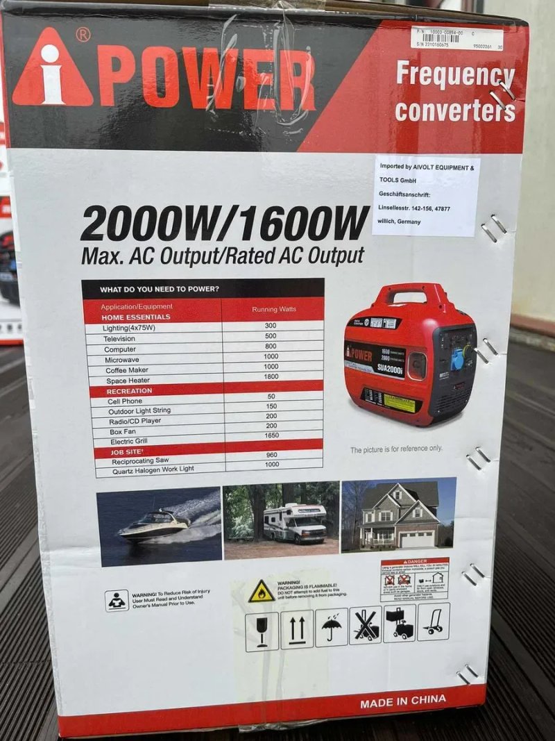 Новий інверторний бензиновий генератор 2.0 кВт A-iPower SUA2000i з Німеччини. Для квартири. Мідна обмотка. Вага 21 кг. Знижка 10% для ЗСУ та УБД. — фото 6