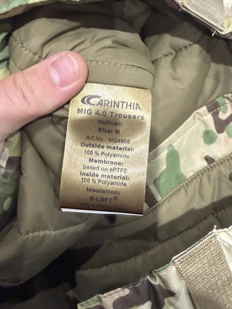 Новий оригінал костюм комплект мульткам carinthia mig 4.0 куртка та mig 4.0 штани новий розмір С та М — фото 5