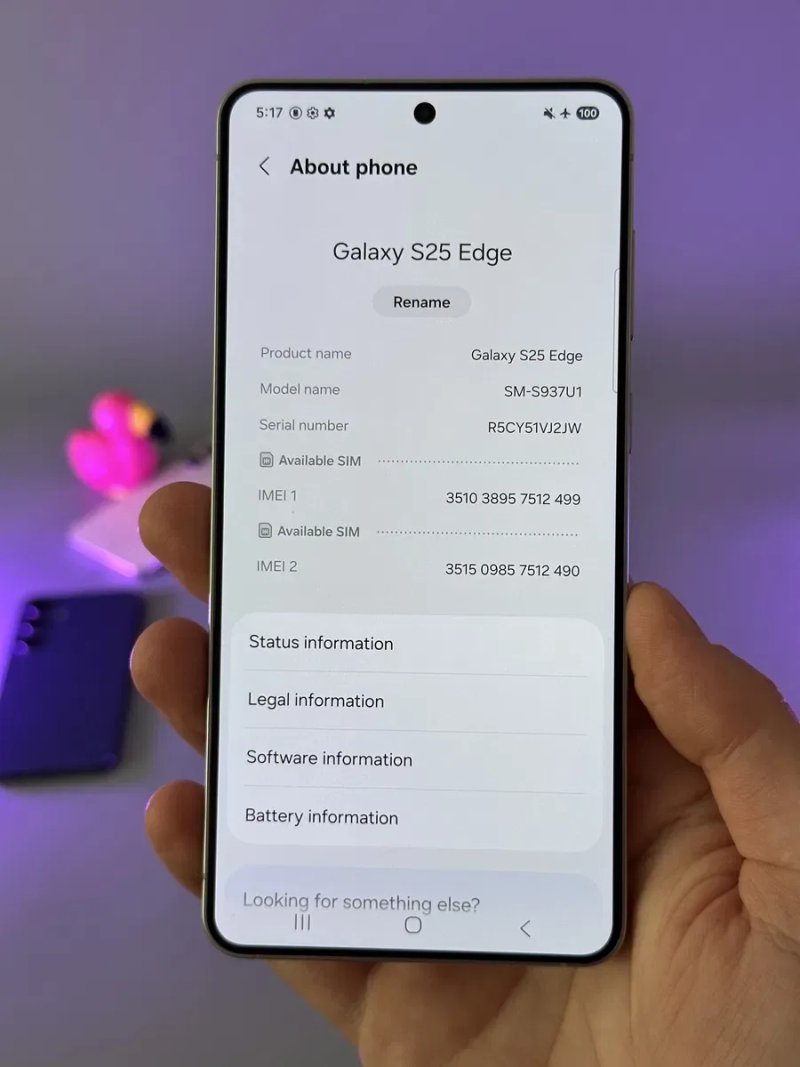 НОВИЙ Samsung Galaxy s25 edge 12/512 неверлок Америка 100% акумулятор 25 циклів — фото 5