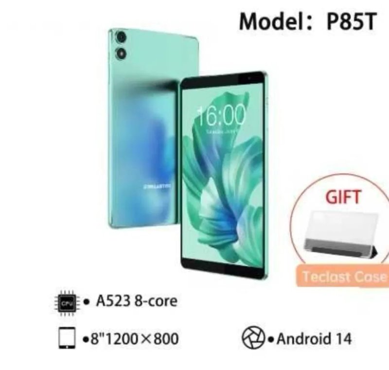 Новый планшет , teclast p85t, 4/64gb,+чохол+зарядка, планшет, Android 15 — фото 2