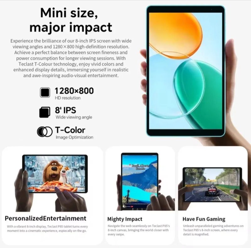Новый планшет , teclast p85t, 4/64gb,+чохол+зарядка, планшет, Android 15 — фото 4