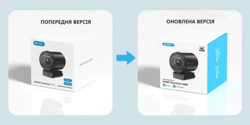 Оновлена версія Webcam EMEET S600 4K 60FPS Sony | Вебкамера для стріму OBS YouTube TikTok — фото 2