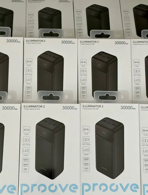 Оригінал! Power Bank Proove Illuminator 2 30000mAh 22.5W (Чорний) | Повербанк з швидкою зарядкою на 30000мАг 22.5Вт | Павербанк для телефона 30000mAh