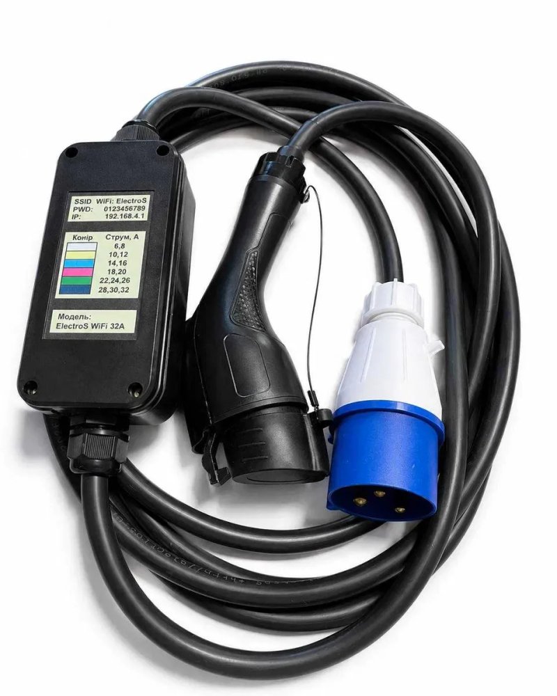 Оригінальна зарядка ElectroS Tesla USA GBT Type1 Type2 7 кВт, 3.5 кВт Wi-Fi 32А/16А — фото 5