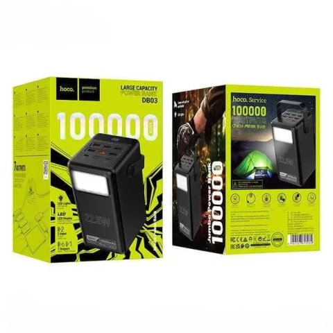 Павербанк Hoco DB03 100000 mAh 22.5W Швидка зарядка 22.5W, ліхтар