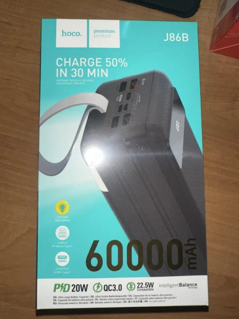 Павербанк Hoco J86B 60000 mAh 20W compatible22,5W