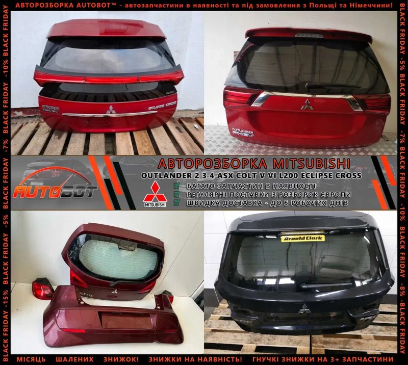 Передня панель вентилятор дифузор запчастини з розборки Mitsubishi Colt ASX Eclipse Cross Outlander XL Sport L200 Splash Pajero Шрот радіатори насос — фото 5