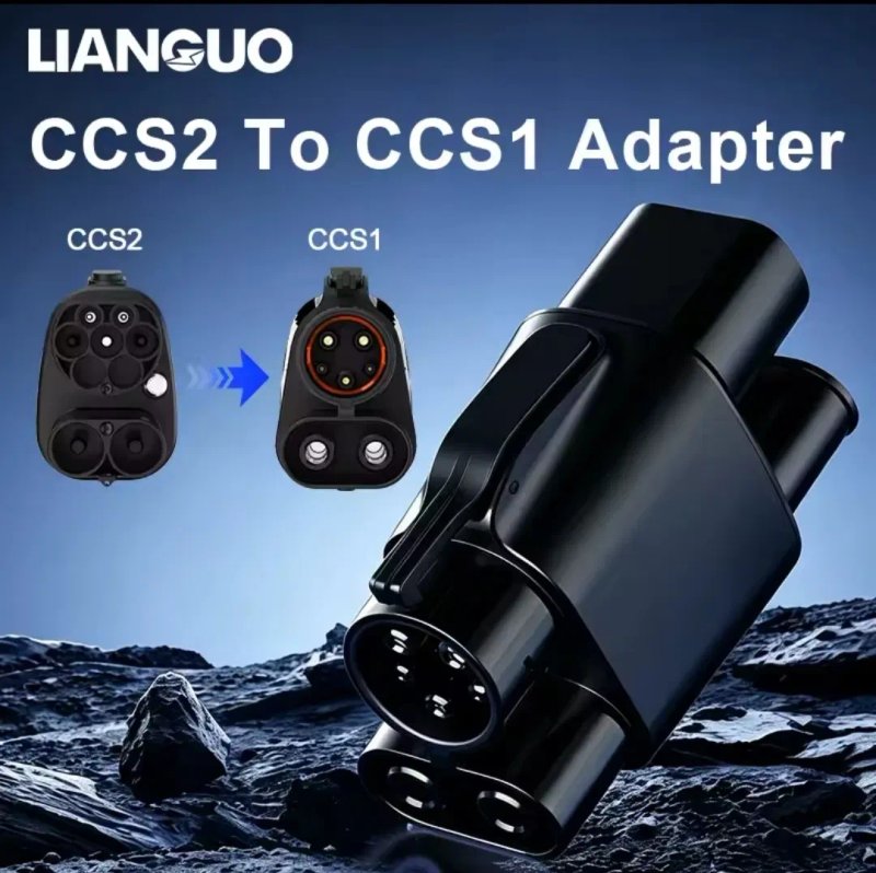 Перехідник 2-в-1 CCS2 - CCS1 + Type 2 | Адаптер AC/DC 400A 250кВт | Швидка та повільна зарядка | Для електромобілів США — фото 2