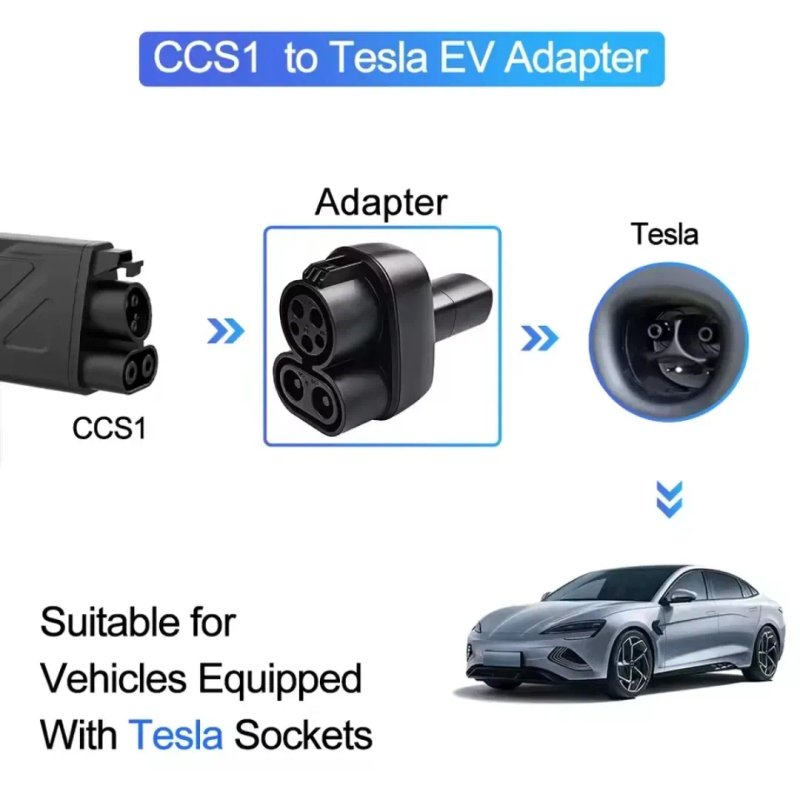 Перехідник CCS1 - Tesla DC Fast Charge 250kW 400A Адаптер швидкої зарядки для Tesla Model 3 Y S X USA — фото 4