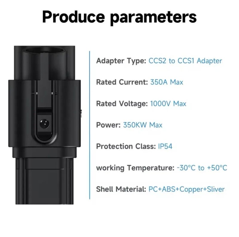 Перехідник CCS2 - CCS1 AFYEEV 350A 1000V | AC+DC адаптер 350кВт | Для авто зі США | DC Fast Charge | Сумісний із більшістю EV — фото 8