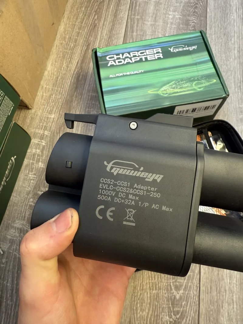 Перехідник CCS2 - CCS1 Guwieyg 500A 500кВт AC/DC | Корпус PA66, посріблені контакти, DC Fast Charge для авто зі США — фото 3