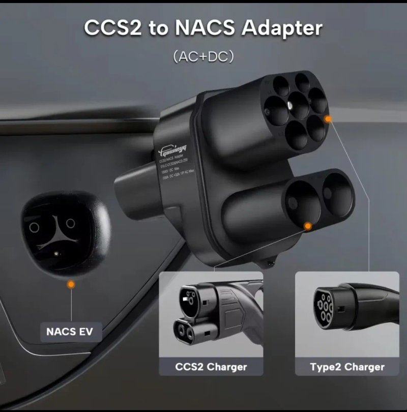 Перехідники для електромобілів Tesla NACS Type 1 Type 2 CCS1 CCS2 GBT — адаптери GUWIEYG FEYREE 32А 7кВт та швидка зарядка до 500А — фото 5