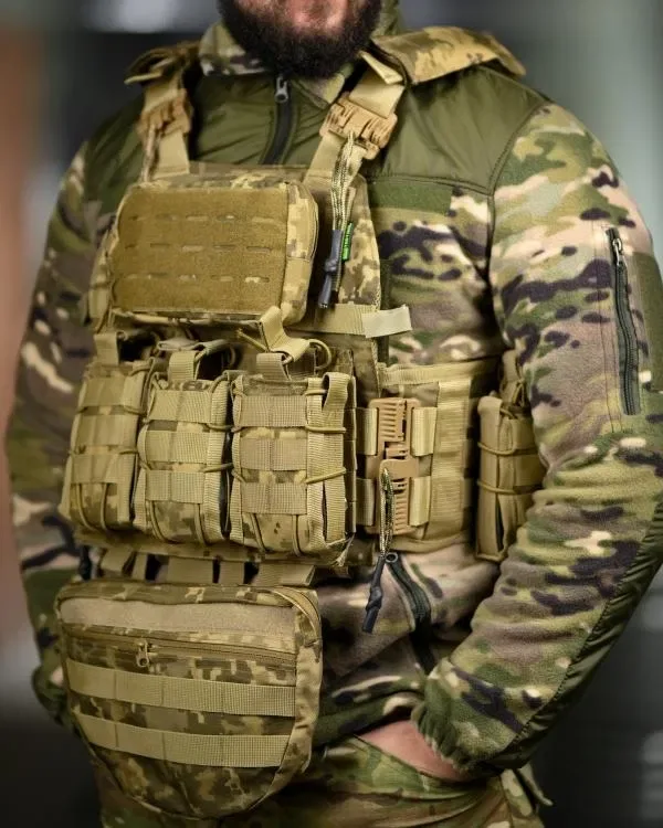 Плитоноска піксель з підсумками та рюкзаком, якісна, плитоноска пиксель для штурма — фото 2