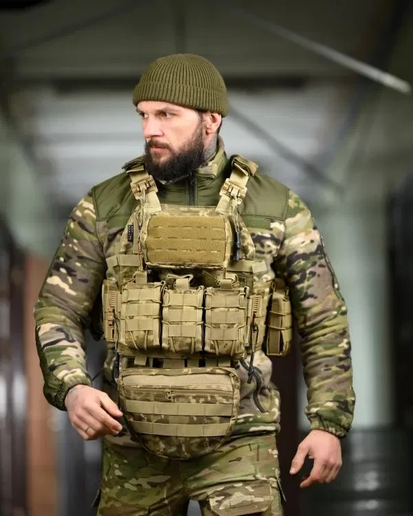 Плитоноска піксель з підсумками та рюкзаком, якісна, плитоноска пиксель для штурма — фото 4