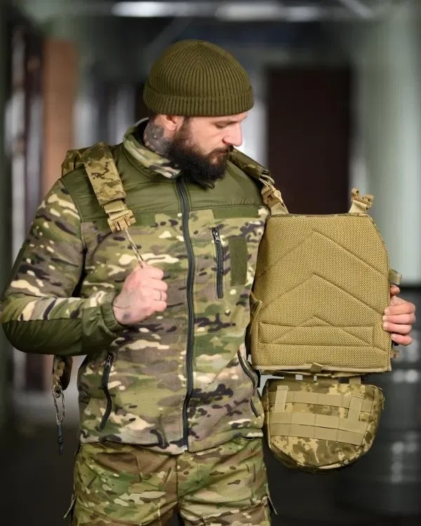 Плитоноска піксель з підсумками та рюкзаком, якісна, плитоноска пиксель для штурма — фото 7