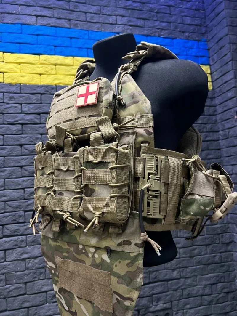 Плитоноска + рпс пояс в зборі 5в1 мультикам, плитоноска и рпс пояс с подсумками — фото 3
