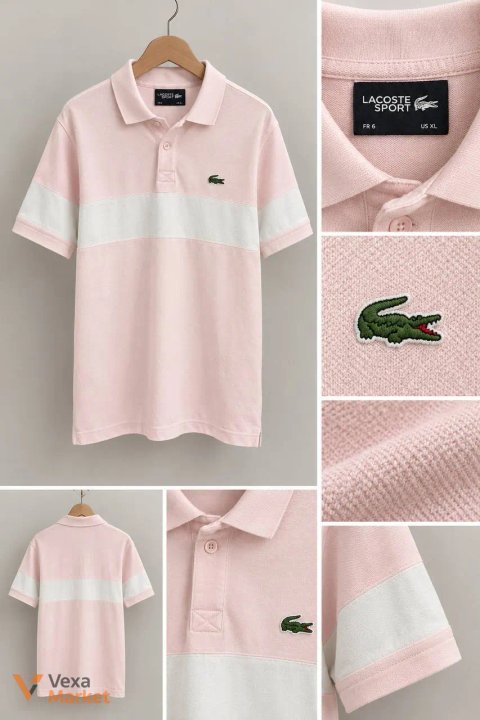 Поло Lacoste Sport рожеве розмір XL
