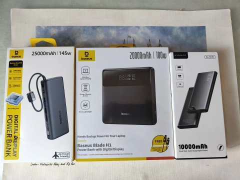 Повербанки Baseus 145W 25000mAh, Baseus Blade H1 100W 20000mAh, KUULAA