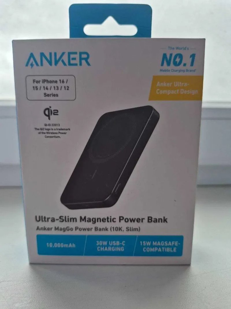 Power Bank Anker MagGo 10000mAh 15W Qi2 Ultra-Slim (A1664) — Новий! — фото 2