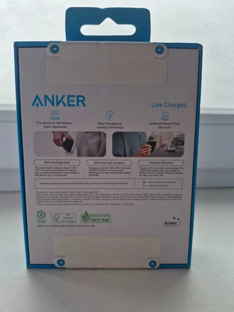 Power Bank Anker MagGo 10000mAh 15W Qi2 Ultra-Slim (A1664) — Новий! — фото 3