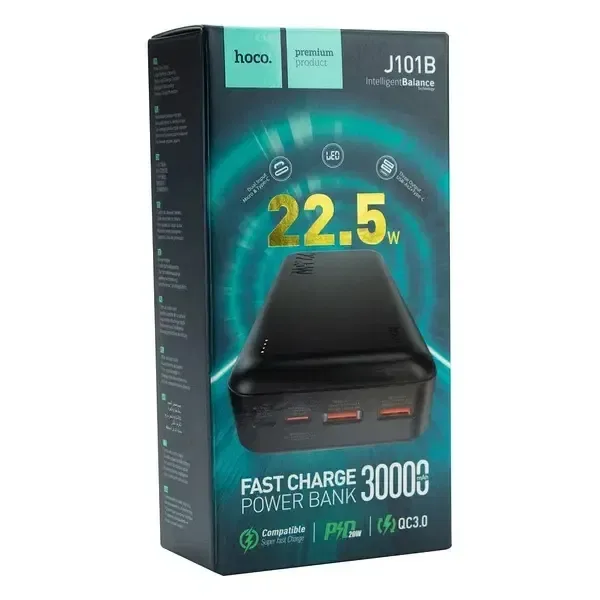 Power Bank Hoco J101B Astute 22.5W 30000mAh Black — фото 2