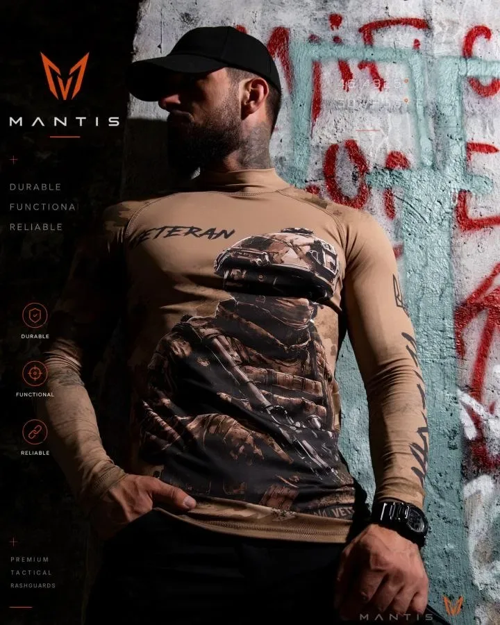 Преміальний матеріал відмінний пошив тактичний рашгард MANTIS® Veteran LS — Coyote кілька кольорів маємо у наявності — фото 4