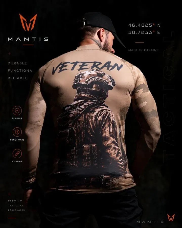 Преміальний матеріал відмінний пошив тактичний рашгард MANTIS® Veteran LS — Coyote кілька кольорів маємо у наявності — фото 8