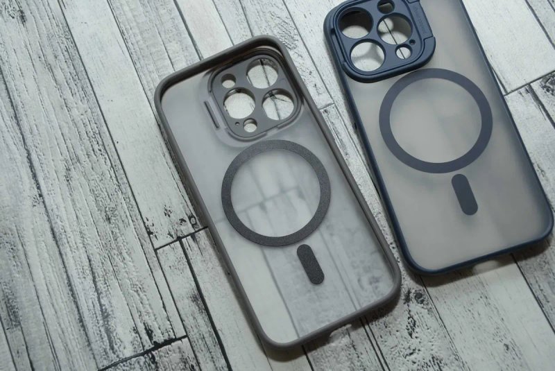 Премиум чехол матовый iPhone 15 pro max Natural Blue Titan magsafe — фото 3