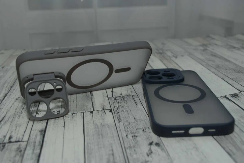 Премиум чехол матовый iPhone 15 pro max Natural Blue Titan magsafe — фото 4